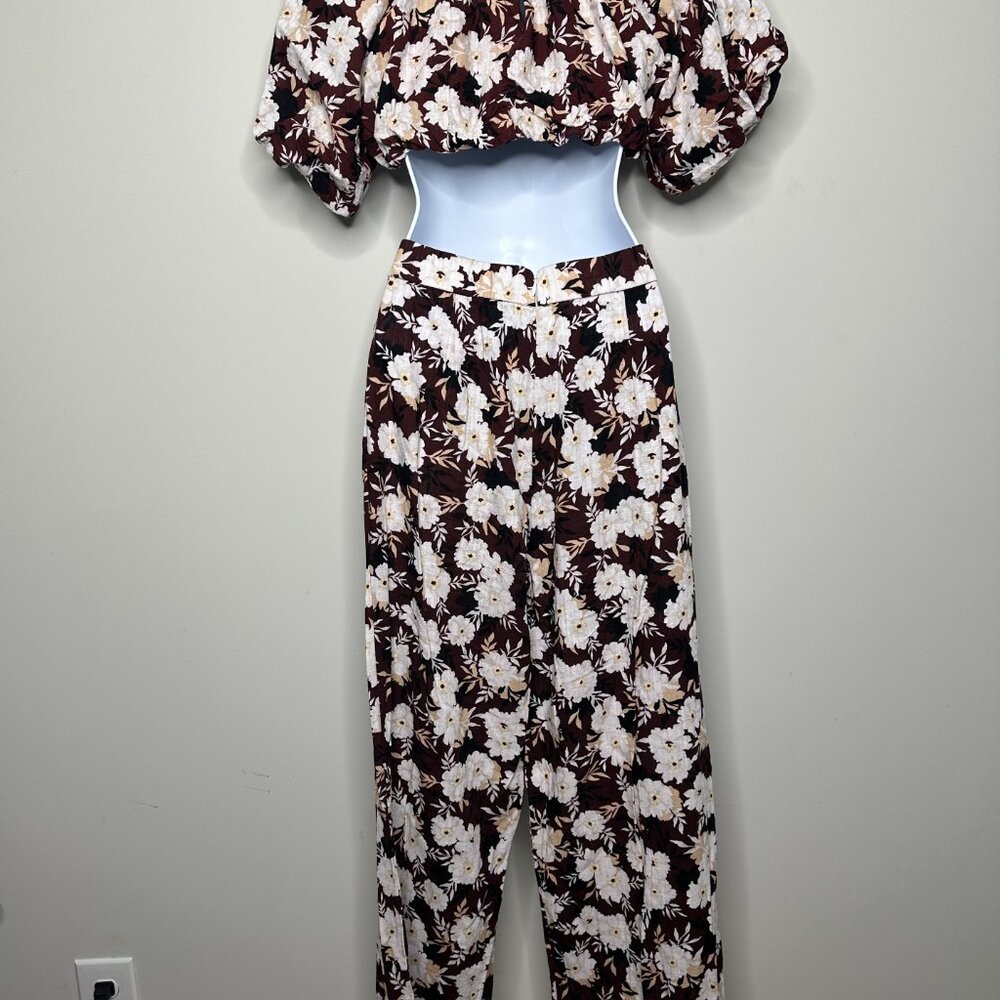 MinkPink Maya Floral Cropped Top & Pant Matching Set Women's XS - Picture 5 of 10